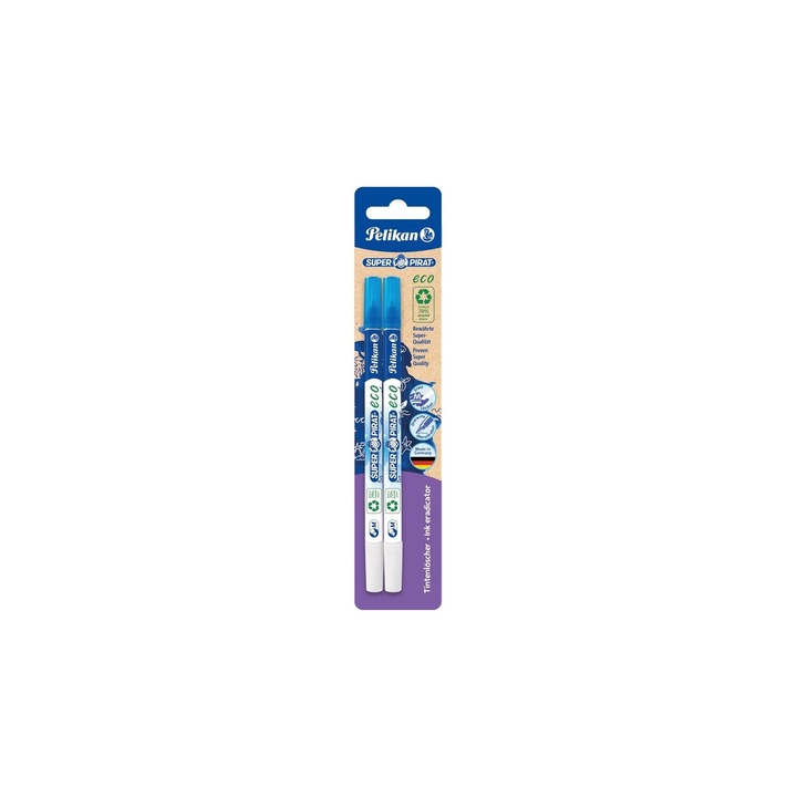 Pic corector Pelikan, Super Pirat ECO 850M, albastru, 2 buc