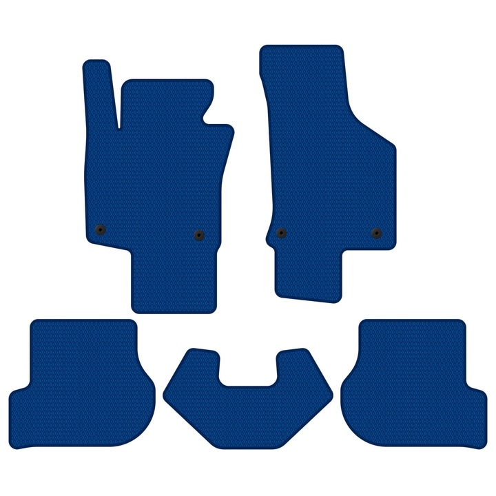 Set Covorase Auto dedicate Volkswagen Scirocco III (2008-2013) Hatchback all seasons perfect compatibile, 5 piese, Albastru