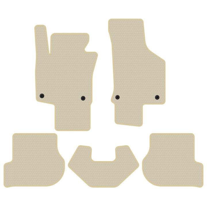 Set Covorase Auto dedicate Volkswagen Scirocco III (2008-2013) Hatchback all seasons perfect compatibile, 5 piese, Bej Deschis