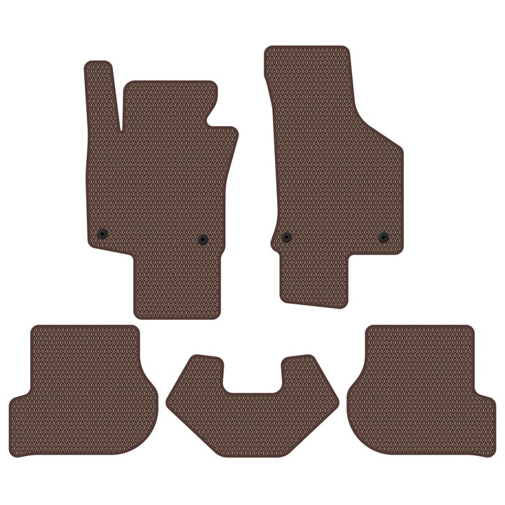 Set Covorase Auto dedicate Volkswagen Scirocco III (2008-2013) Hatchback all seasons perfect compatibile, 5 piese, Maro