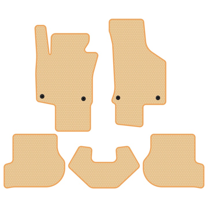 Set Covorase Auto dedicate Volkswagen Scirocco III (2008-2013) Hatchback all seasons perfect compatibile, 5 piese, Bej