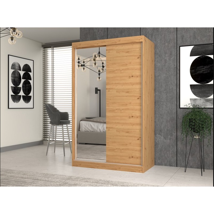 Sifonier Iga 120 cm, Topeshop, cu usi glisante, DAB ARTISAN, 200x120x61cm