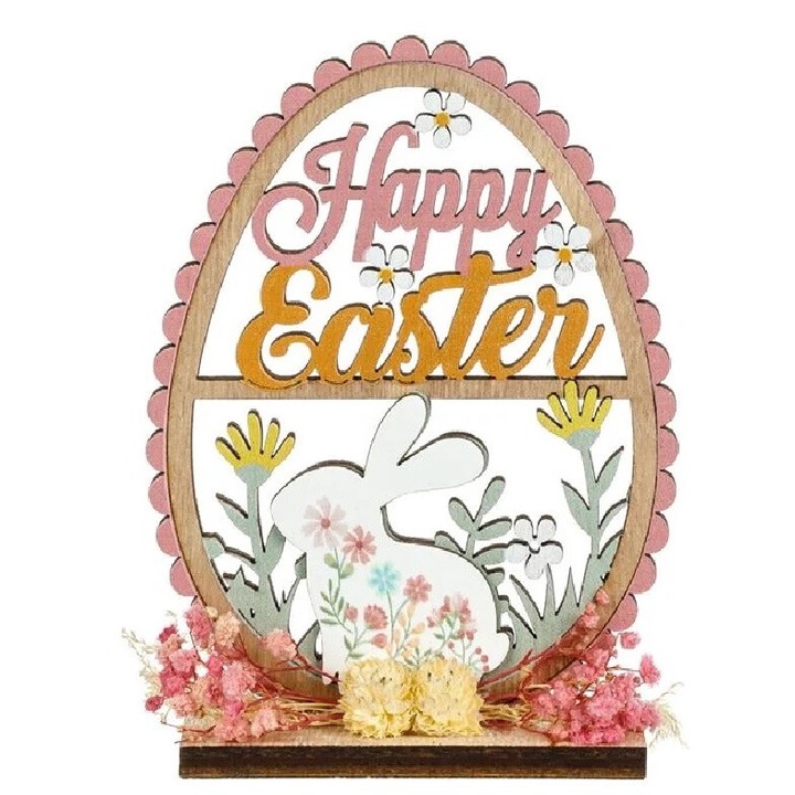 Accesoriu decorativ paste, lemn, 12x2x15cm