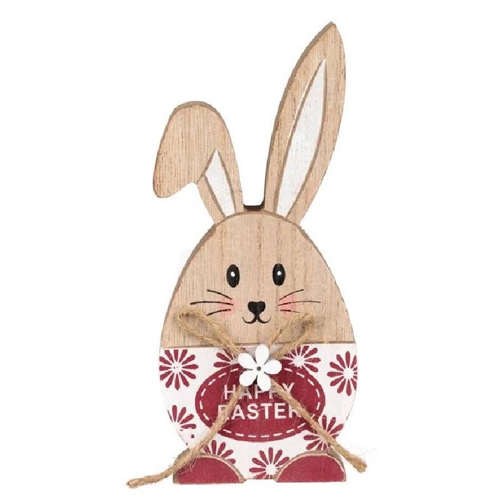 Accesoriu decorativ, iepuras de paste din lemn, 6,5x2x14,5cm