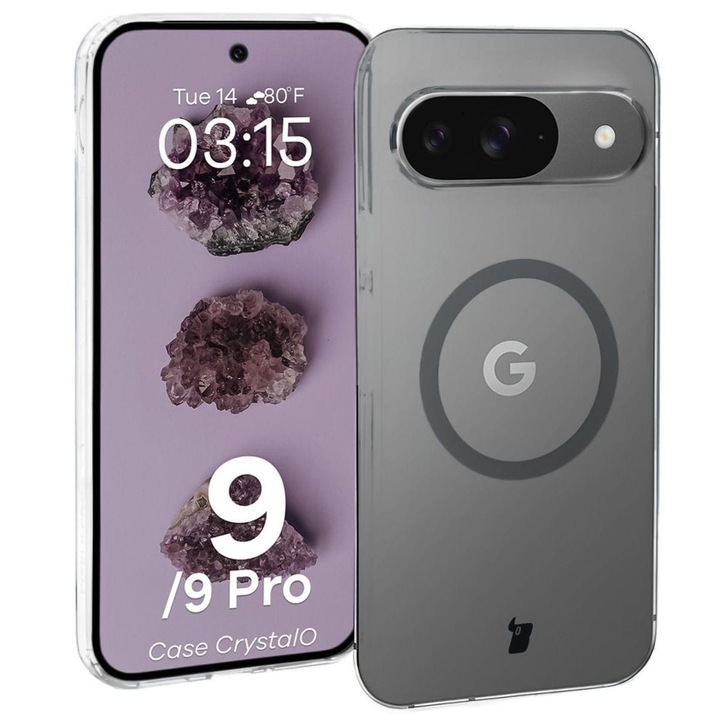 Калъф, Bizon Case CrystalO, Google Pixel 9 / 9 Pro, Прозрачен