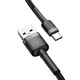 Cablu Baseus Cafule USB USB-C 3A 0.5m gri+negru