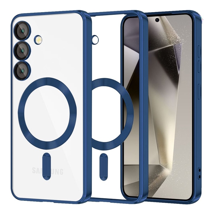 Калъф за Samsung Galaxy S25 Plus, Smartphosis Luxury Crystal MagSafe, Син