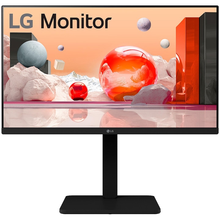 Monitor LED IPS LG 23,8" 24BA550-B, Full HD (1920 x 1080), 100 Hz, 5 ms, VGA, HDMI, Display Port, Hangszórók, Pivot, Fekete