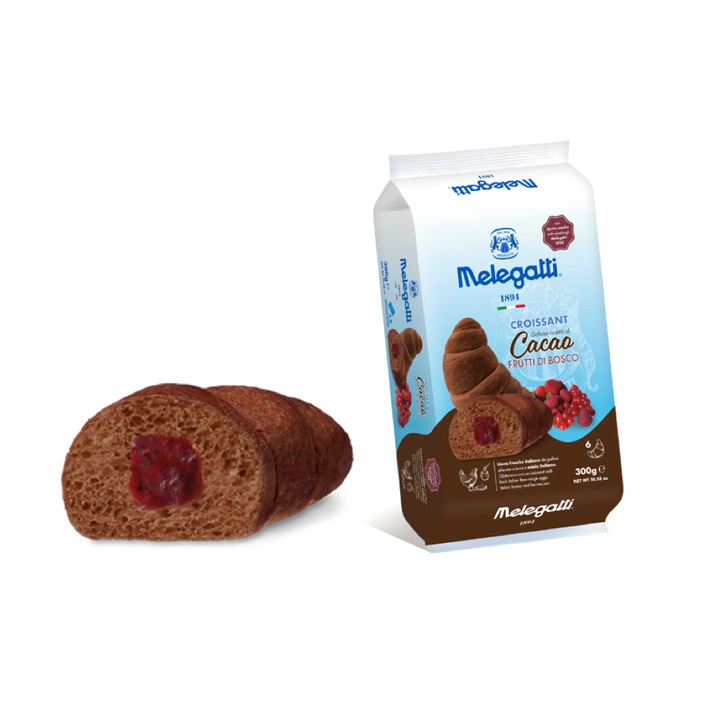 Melegatti Croissant, kakaós és bogyós krémmel, 6 darab, 300gr (6x50gr)