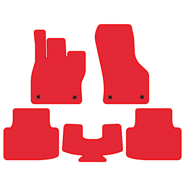 Set Covorase Auto dedicate Volkswagen Passat B8 VIII (2014-…) Sedan all seasons perfect compatibile, 5 piese, Rosu