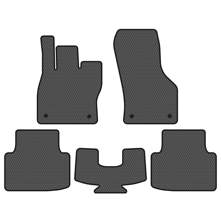 Set Covorase Auto dedicate Volkswagen Passat B8 VIII (2014-…) Sedan all seasons perfect compatibile, 5 piese, Negru / Gri