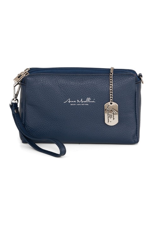 Anna Morellini, Geanta-plic din piele cu bareta detasabila, Albastru inchis