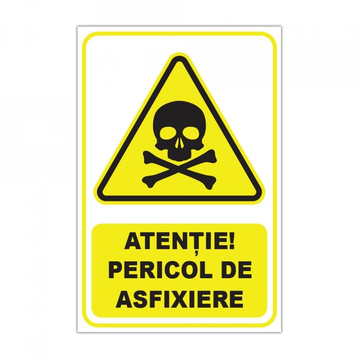 Jelzőtábla, "Vigyázat! Fulladásveszély", PVC matrica, 20x30 cm
