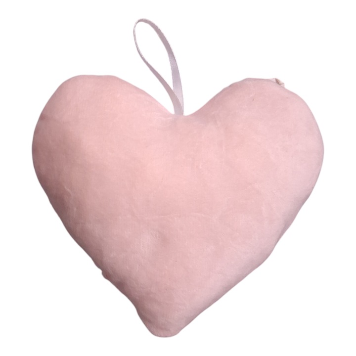 Rózsaszín plüss szív 15 cm akasztóval, Vision XXI, Love Collection, Személyre szabott ajándék különleges napokra, Valentin nap, Dragobete, nőnap