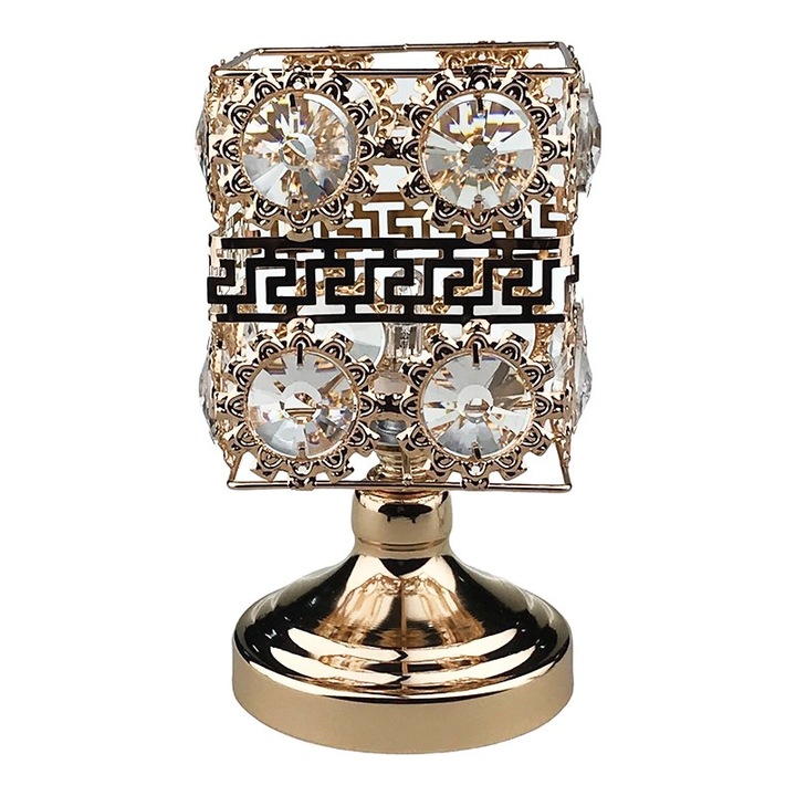 Сензорна лампа с пластмасови диаманти, злато, 19 см, 1789H