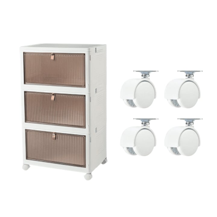 Tároló doboz, beltéri és kültéri használatra, beépített ajtózár, élelmiszeripari, környezetbarát PP anyagból készült, biztonságos és szagtalan, kerekekkel - ORGABOXWHEEL