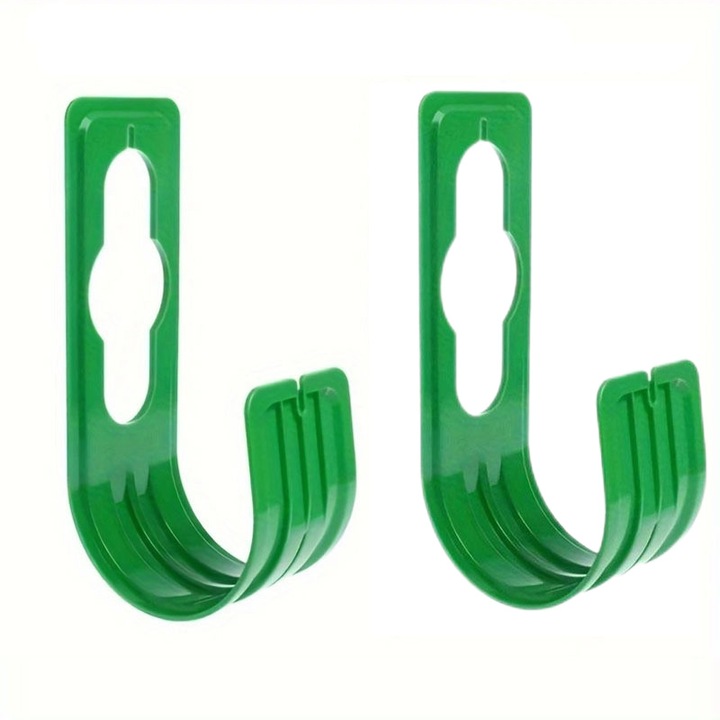 Set de 2 suporturi pentru furtun de apa, plastic, verde, 22.5x7.5cm