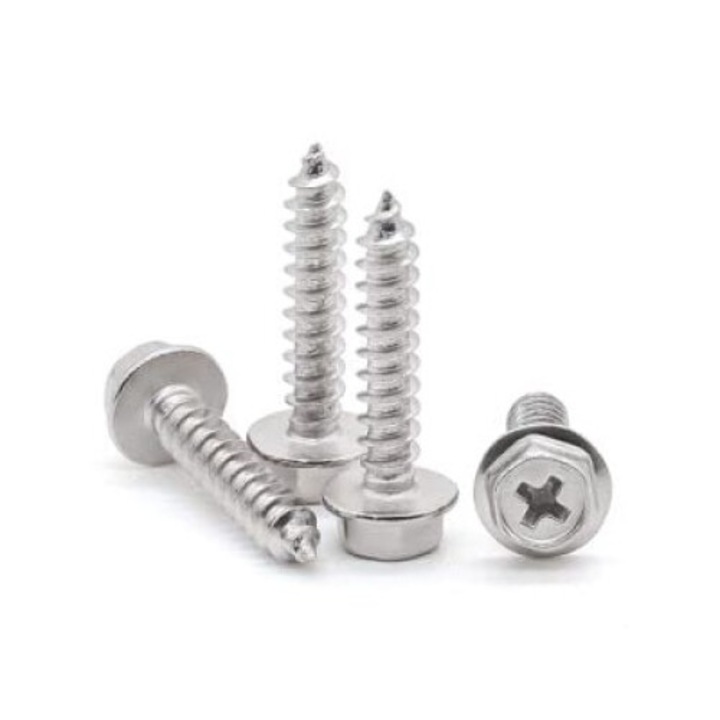 Set 4 suruburi cu cap hexagonal, 4 x 1 mm, argintiu