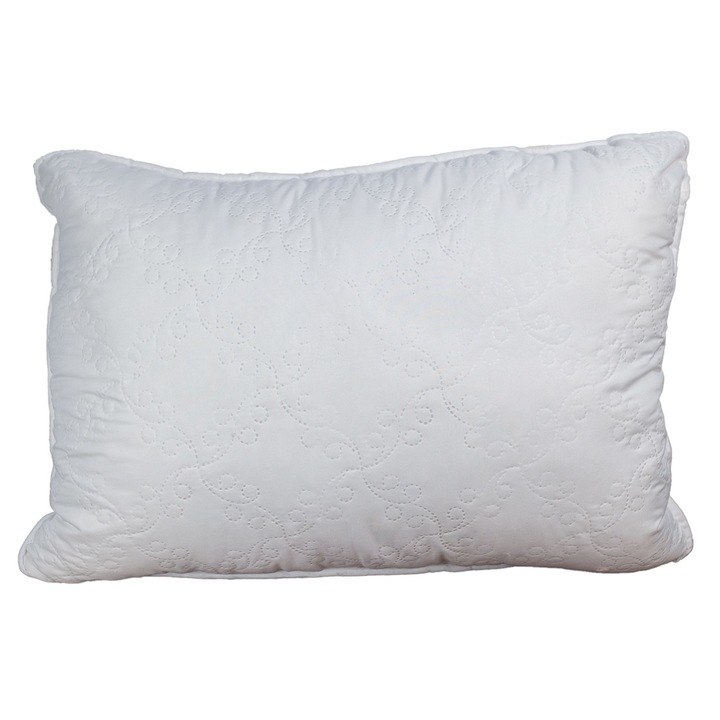 Антиалергична ватирана възглавница PureDream Coneltex, размери 50 х 70 см, правоъгълна, бял цвят, антиалергичен пълнеж от силиконови влакна