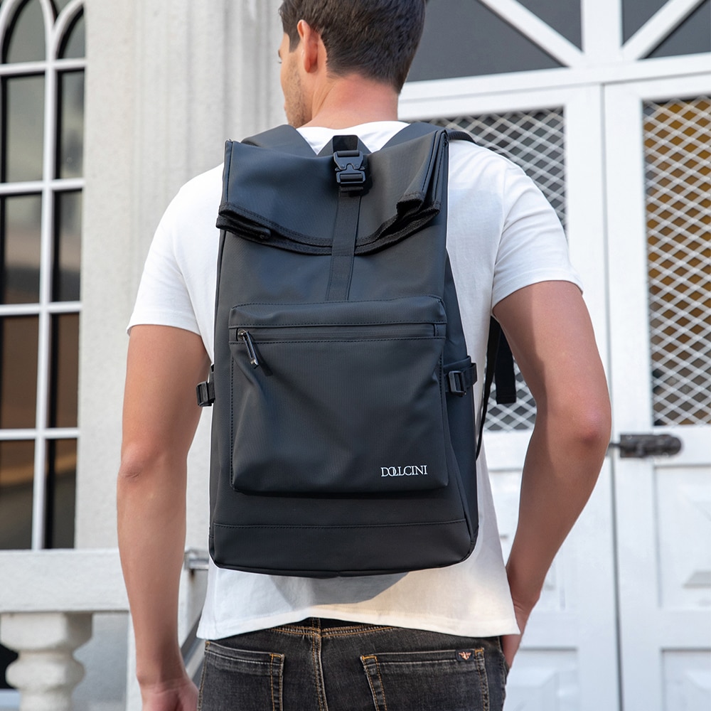 Geanta pentru laptop de afaceri Dollcini pentru barbati, rucsac business pentru barbati, rezistenta la apa, pentru calatorii de afaceri, calatorii in familie, 546031, negru mat
