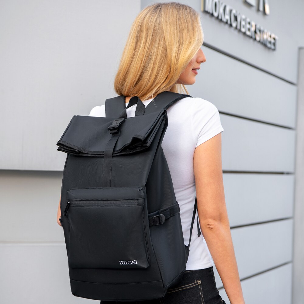 Geanta pentru laptop de afaceri Dollcini pentru barbati, rucsac business pentru barbati, rezistenta la apa, pentru calatorii de afaceri, calatorii in familie, 546031, negru mat