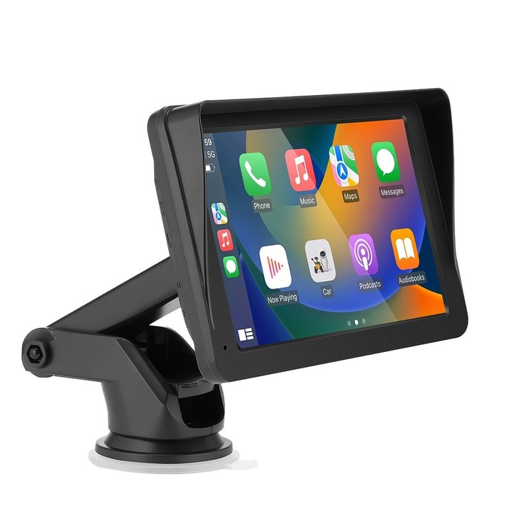 TRB Hordozható, érintőképernyős, 7″ vezeték nélküli monitor, tolatókamera monitor, autós kijelző, Android CarPlay