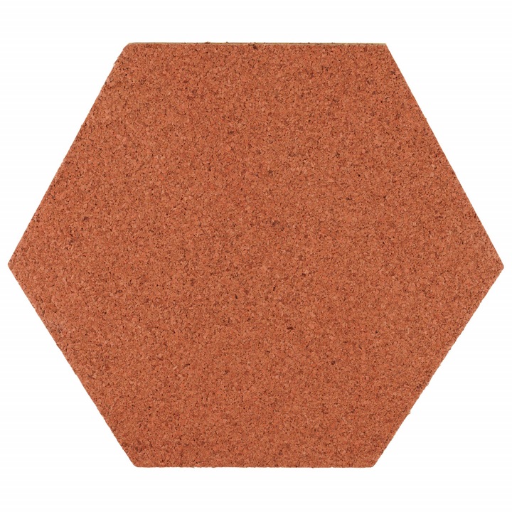 Dísztábla, hatszögletű parafa EcoCMK, öntapadós, piros, 21x18cm/7mm