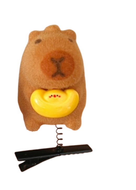 Hajcsat szett, kapibara, 4x4x7cm, Többszínű