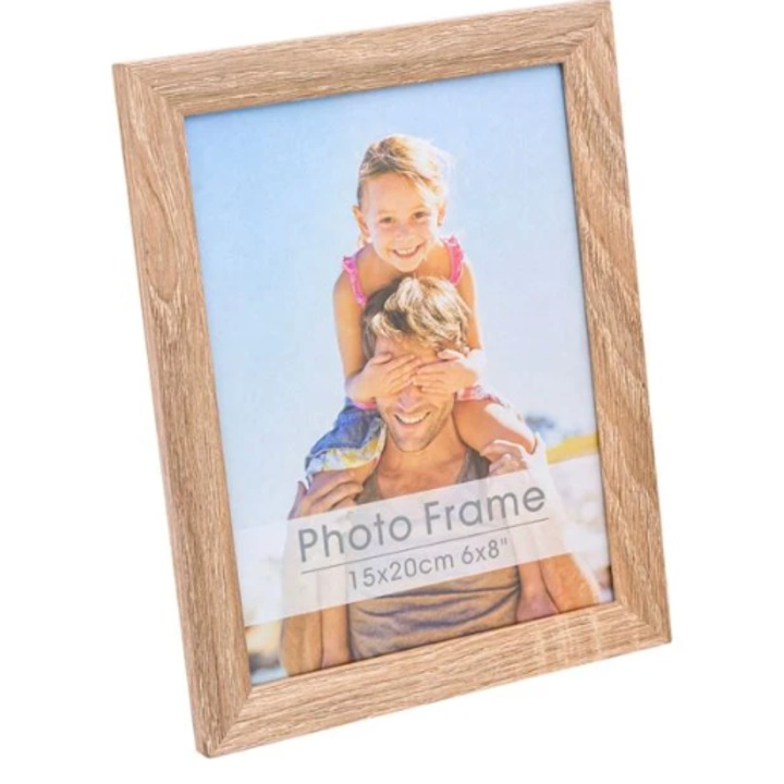 Rama Foto Decorativa Model Efect de Lemn Deschis 15x20cm