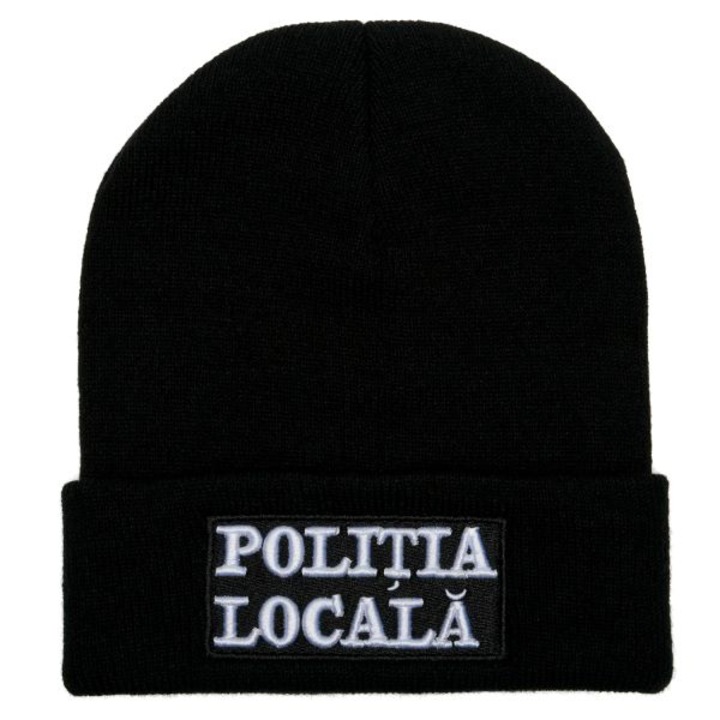 Caciula Politia Locala, Broderie 3D Frontala, Barbati, Marime Universala, Neagra