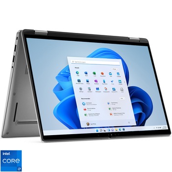 Laptop Dell 2in1 Latitude 7440 cu procesor Intel Core i7-1365U pana la 5.2GHz, 14'', Full HD+ Touch, 16GB, LPDDR5, 512GB SSD, Intel Iris Xe Graphics, Windows 11 Pro, silver
