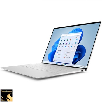 Laptop Ultrabook Dell XPS 9345 cu procesor Snapdragon X1E-80-100 pana la 4.0GHz, 13.4" Full HD+, 16GB LPDDR5X RAM, 512GB SSD, Qualcomm Adreno Graphics, Windows 11 Pro, Platinum