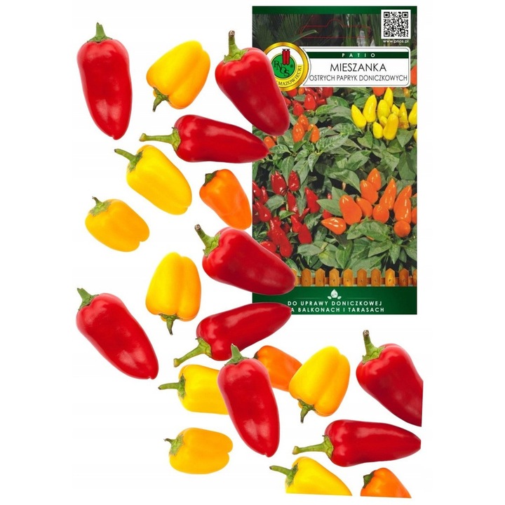 Seminte Ardei Iute Amestec pentru Ghivece pentru Terasa Balcon, PNOS, fara OMG