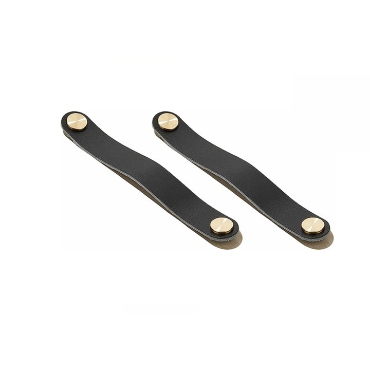 Manere mobila piele ecologica, premium, negru, set 2 bucati, 128mm, AleFla Eshop