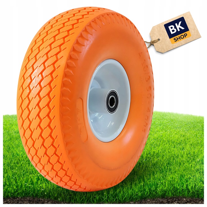 Roata Roaba 260x85, Fara Camera, Plina, Poliuretan, Spuma, Diametru Ax Fi20 mm, Rezistenta Si Fiabila, Elimina Riscul De Perforare, Buna Pentru Gradini Si Constructii, Sarcina Maxima 150 kg