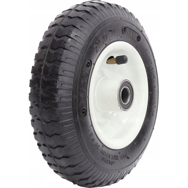 Roata pentru Roaba, Bkshop, Roti 3.00X4 4Pr Fi20, Material Cauciuc/Metal, Montare Usoara, Calitate Inalta de Executie, Fiabila, Diametru Roata 26 cm, Latime Banda de Rulare 8.5 cm, Latime Butuc 7.5 cm, 26 x 8.5 x 20 mm