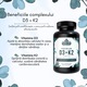 Supliment Alimentar Vitamina D3 + K2 Premium, NATUM NATURALS®, D3 25 mcg, K2 37.5 mcg, Vitamine, Minerale, Natural, Nutritie, Fara Alergeni, Biodisponibilitate Crescuta, Absorbtie Ridicata, Suport Imunitar, Vegan, Usor Inghitit, Cure 90 Zile, 90 Capsule