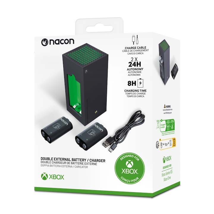 Nacon Play & Charge Kit, Xbox Series X, S, Xbox One, Újratölthető, Akkumulátor készlet