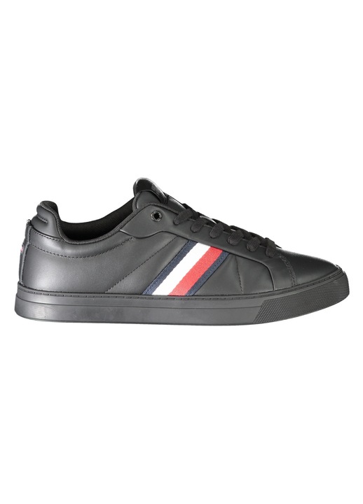 Pantofi sport barbati, TOMMY HILFIGER, 40% poliester, 30% piele, 30% poliuretan, Negru, FM0FM05163, Negru, 40