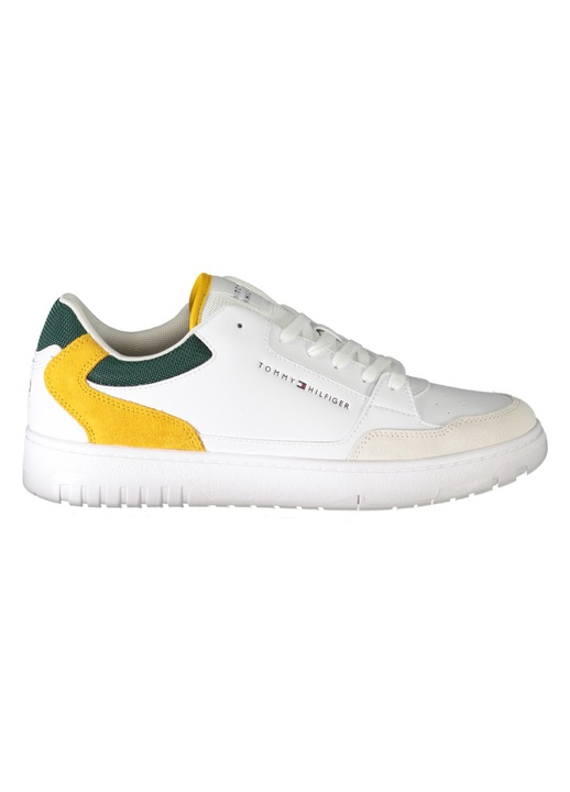 Pantofi sport barbati, TOMMY HILFIGER, 30% poliester, 30% piele, 40% poliuretan, Alb, 40 INTL, FM0FM05058