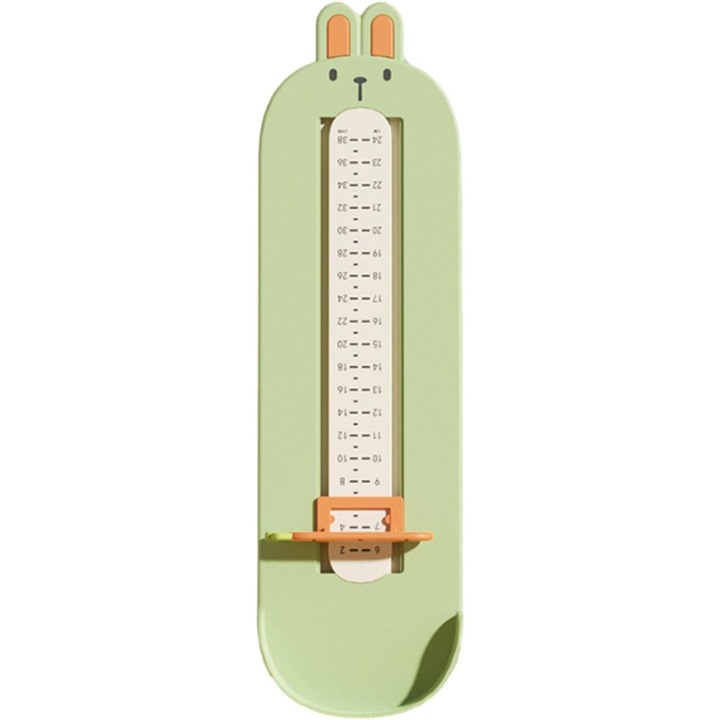 Dispozitiv de Masurat Talpa Piciorului pentru Bebelusi, Flippy, 6-24, Model Iepuras, Verde