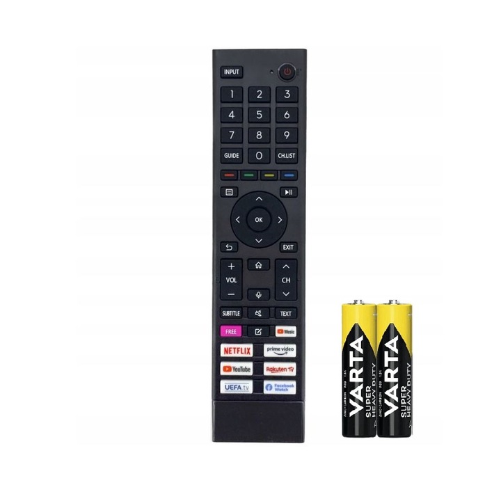Дистанционно управление Hisense ERF3B80H, Vortex V32R0212VS, evoremote, черно, включени батерии