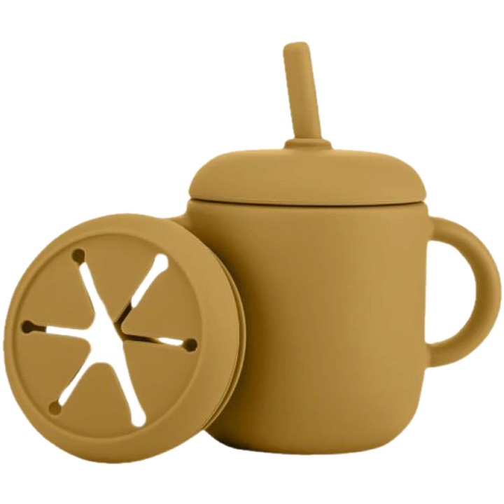 Силиконова чаша 2 в 1 Reer 180 мл жълта