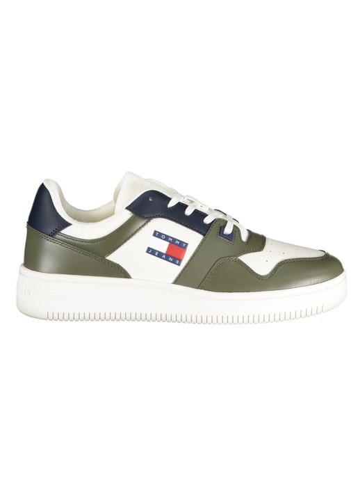 Pantofi sport barbati, TOMMY HILFIGER, 30% poliester, 40% piele, 30% poliuretan, Verde, 40 INTL, EM0EM01395