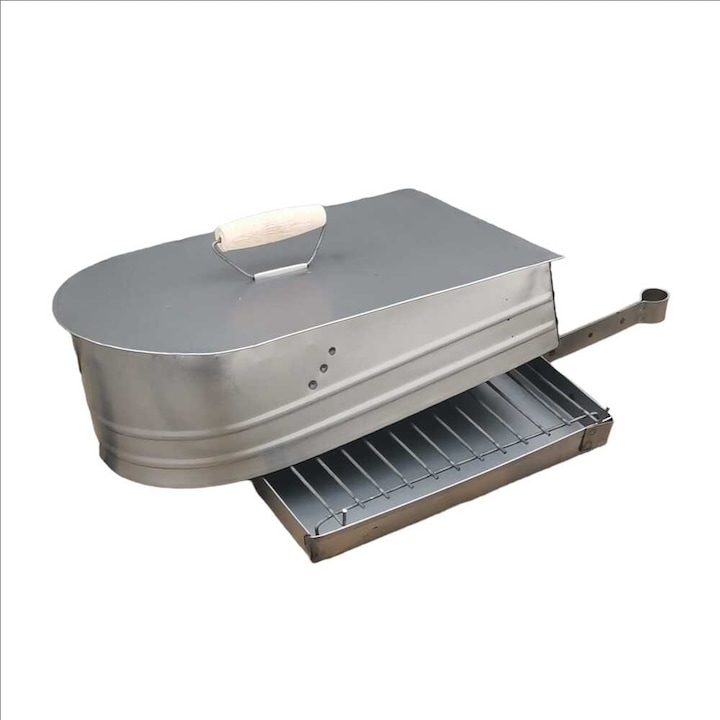 Gratar aragaz cu capac ideal pentru friptura sau legume, Inteliced®, tava pentru scurgerea grasimii 30x25 cm, coacere rapida, fara apa in tava