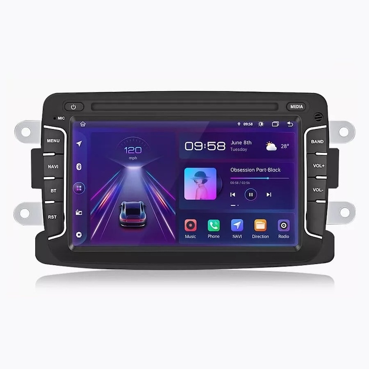 Navigatie Dedicata Android, Ecran 7 inch, 2GB RAM, 32 GB Stocare, Apple Carplay/Android Auto, dedicata ®️NavStore Dacia Logan, Sandero, Duster, Dokker, Lodgy