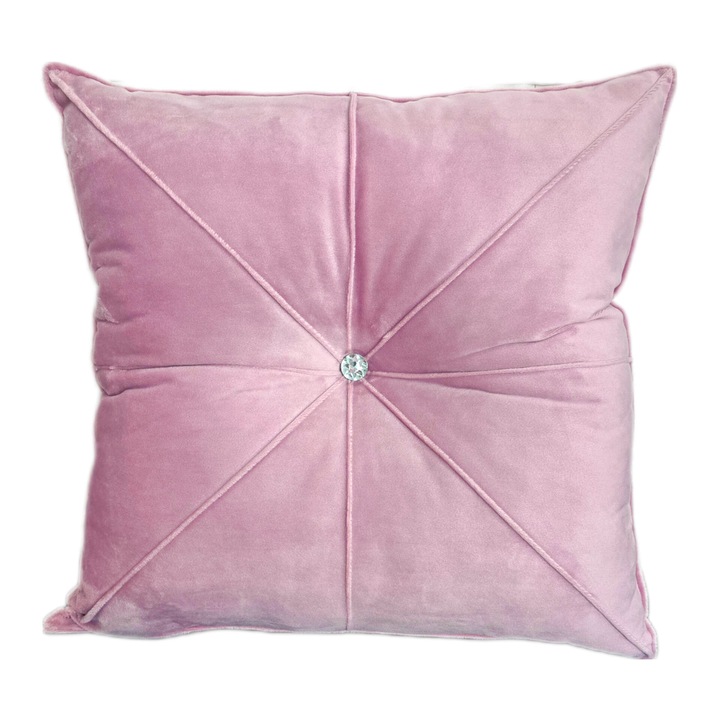 Perna decorativa, 45x45cm, moale, puf, roz