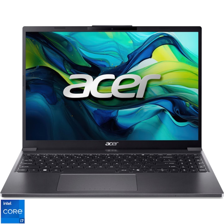 Лаптоп Acer Aspire Go 15 AG15-51P-79QH, Intel® Core™ i7-1355U, 15.3'', WUXGA, IPS, 16GB DDR5 RAM, 1TB SSD, Intel® UHD Graphics, No OS, Steel Gray