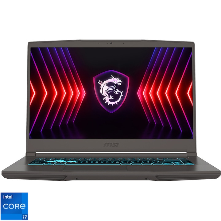 MSI Thin 15 B13VE-1470XRO Gaming laptop Intel® Core™ i7-13620H processzorral akár 4,9 GHz-ig, 15,6 hüvelykes Full HD, 144 Hz, IPS, 16GB DDR4 RAM, 512GB SSD, NVIDIA GeForce RTX 4050 6GB GDDR6, No OS, Szürke