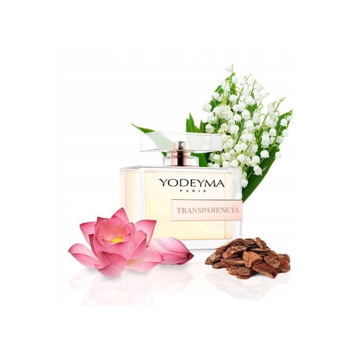 Yodeyma Transparencia Apa de parfum pentru femei, nuante de Floare de Lotus, lacramioara si cedru, pentru femeia eleganta, rafinata si naturala, 100ml